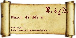 Mazur Ödön névjegykártya